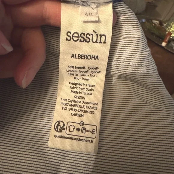 NWOT Sessùn Wide Leg Lyocell Linen Pants – Blue – EU 40 (US 8